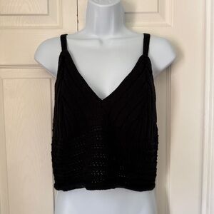 Wild Fable Black Cropped Knit Tank Top with Adjustable Straps / Size XXL